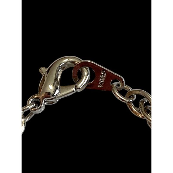 Vintage 14k GP Necklace White Stamped Rope Chain 22" - Picture 3 of 4